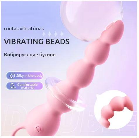 Heart-beating deer anal bead plug vibrating massager