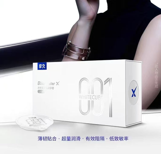 Blisswater Long White Tech 2.0 PU Condoms: Barely There Feel