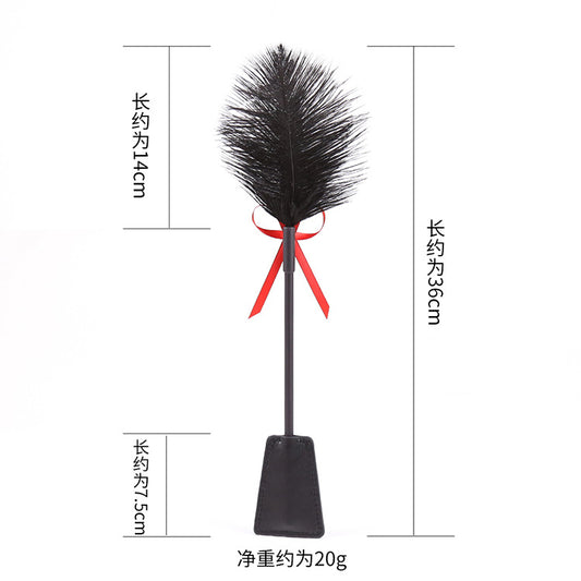 Ostrich Feather Tickling Racket With Red Bow
