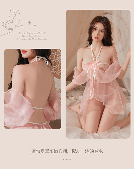 Sensual Lingerie Fantasy Princess Butterfly Perspective Sleep Dress(166)