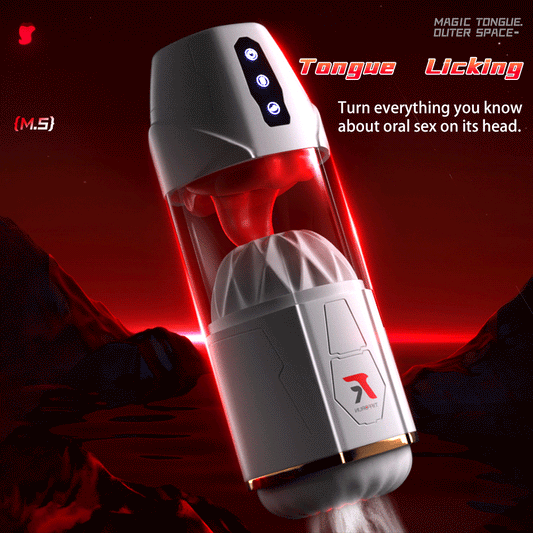 Yeain Automatic Licking Tongue Sucking Vibrating Penis Trainer Male Masturbator