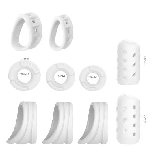 Breathable Foreskin Retraction Ring Set - 10-Pack Anti-Slip Phimosis & Delay Rings for Men