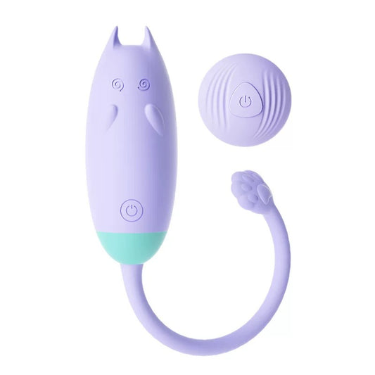 Cute Cat Wireless Remote Bullet Vibrator - USB Rechargeable Love Egg for Women