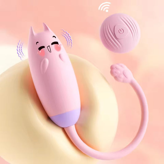 Cute Cat Wireless Remote Bullet Vibrator - USB Rechargeable Love Egg for Women(pink) – product image 2