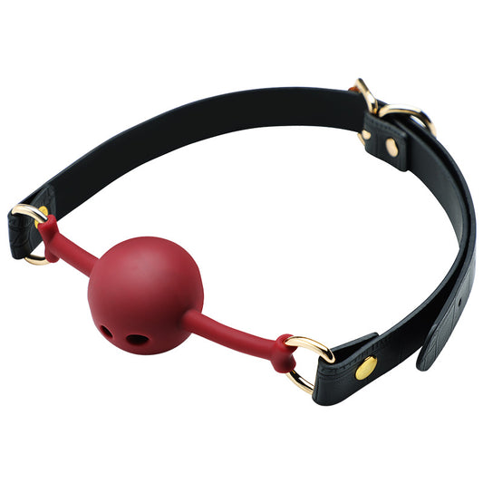 Detachable Ball Gag with Adjustable Leather Harness - BDSM Restraint Mouth Plug