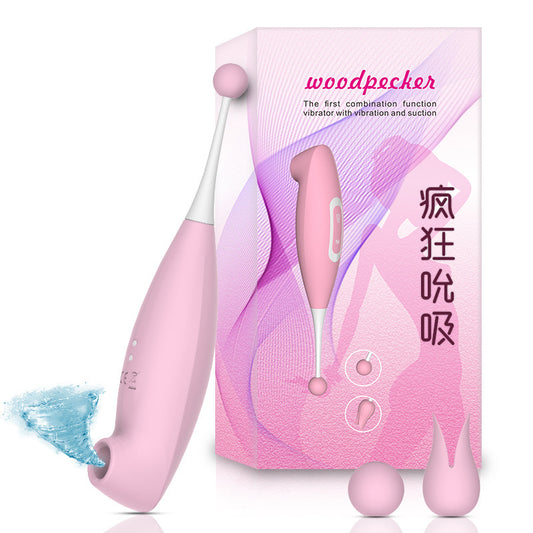 Dual head suction and pulse vibration vibrator