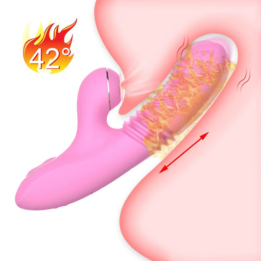 G-spot sucking clitoral vibration heating stimulation masturbator