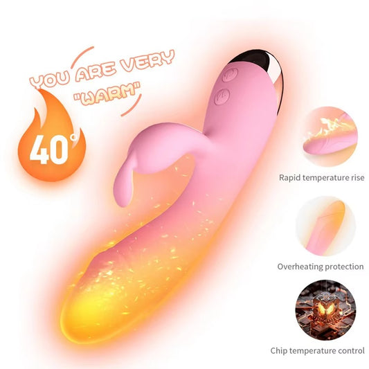 Powerful Rabbit Vibrator G-spot Bendable Vibrating Vaginal Clitoris Massage Masturbator