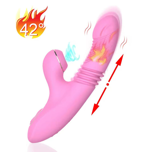 G-spot sucking clitoral vibration heating stimulation masturbator