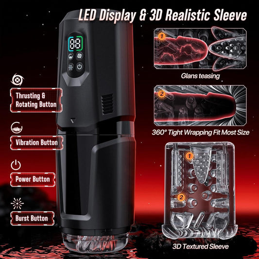 Smart App-Controlled Fully Automatic Rotating & Thrusting Male Stroker