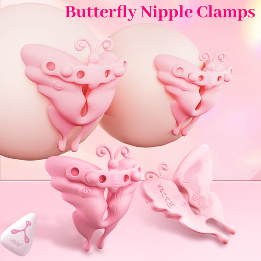 Butterfly Kiss Nipple Clamps Vibrating Breast Massager