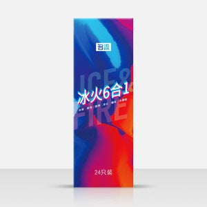 Ice & Fire 6-in-1 Hyaluronic Acid Condoms – 24-Pack