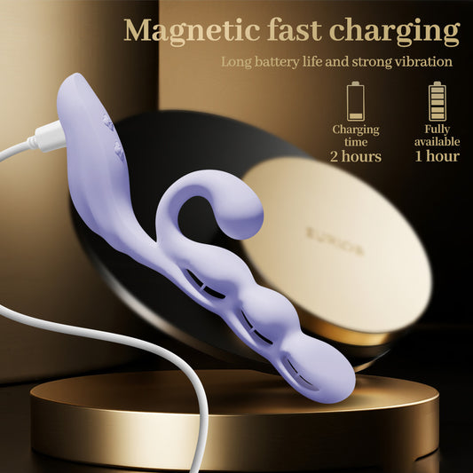 Purple Grape Vibrating Anal Beads Plug - Unisex Bullet Massage Sex Toy