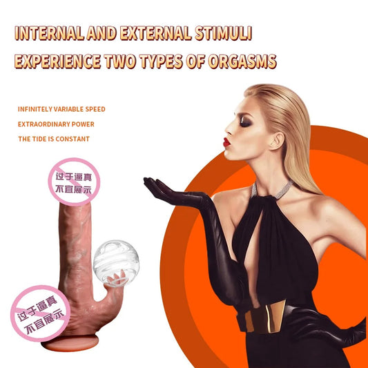 Automatic Licking Retractable Dildo Silicone Penis Vibrator