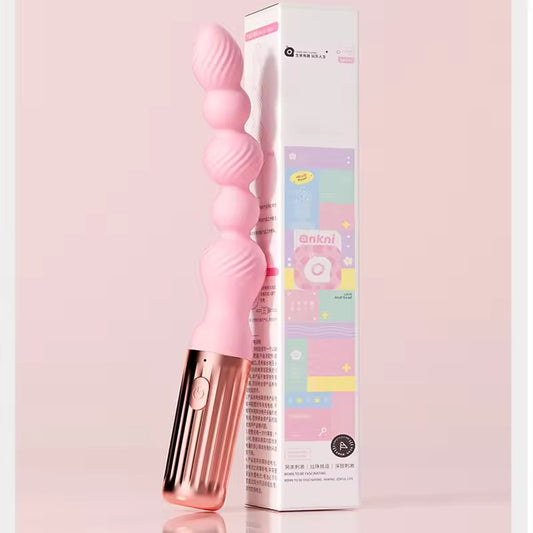 USB Rechargeable Silicone Anal Beads Vibration Massager