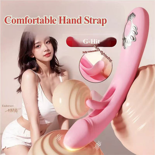 Tongue Flickering G-Spot Vibrator - Dual Stimulation Clitoral Tapping Sex Toy