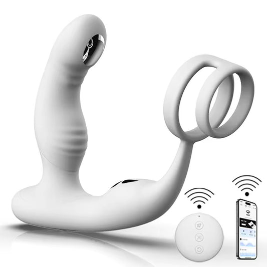 Wireless App-Controlled Prostate Massager - E-Stim Heating Dual Vibration Anal Plug