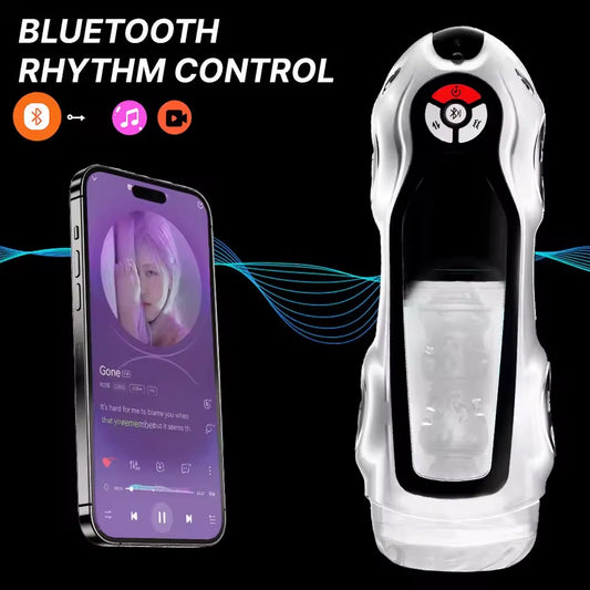 Bluetooth fully automatic retractable heating adult masturbator artifact
