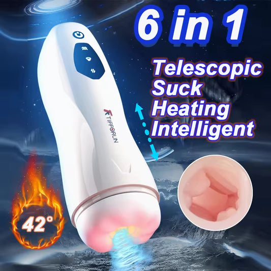 5-in-1 Smart Auto Stroker: Thrusting, Suction & Heating (Realistic)