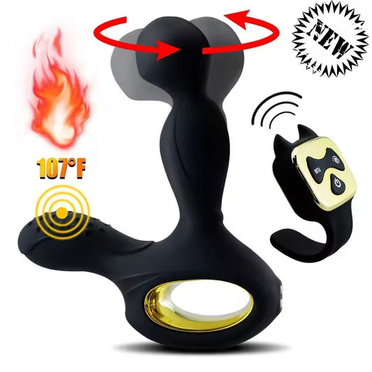 IKOKY Vibrating Rotating Heated Anal Plug Prostate Massager