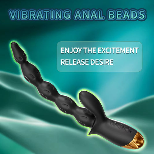 Black Strawberry Fun Beads Anal Prostate Vibration Massager