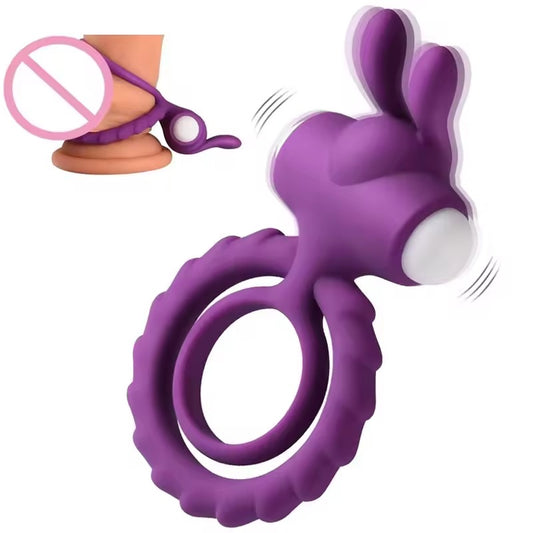 Couples Vibrating Cock Ring: Male Delay Ring & G-Spot Stimulator for Lovers(BLACK)