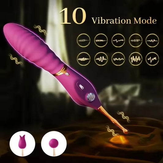 BT 2 IN 1 Queen Mace Clitoris Vibrator