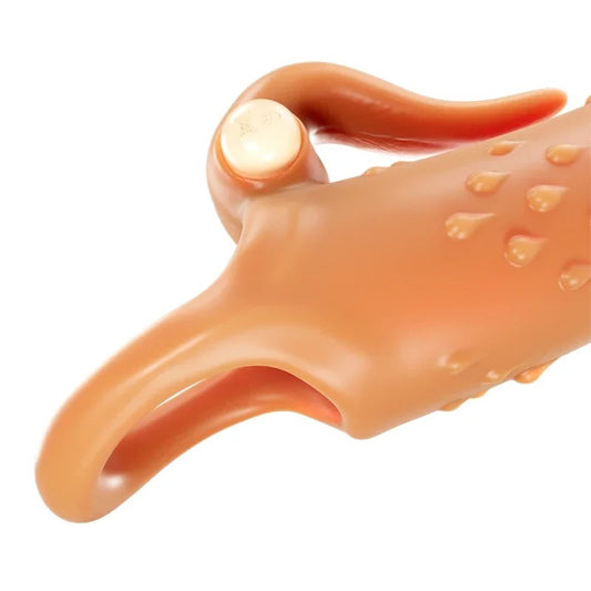 Tongue Vibe Lock Ring with Dual Spiked Texture