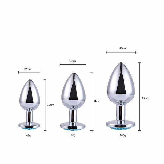 Butt Plug 3 in 1 package Stainless Steel for Anal Plug Sex toy for men women
