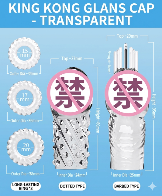 5-in-1 Male Extension Sleeve Kit: Crystal Clear Penis Enlargement & Girth Booster