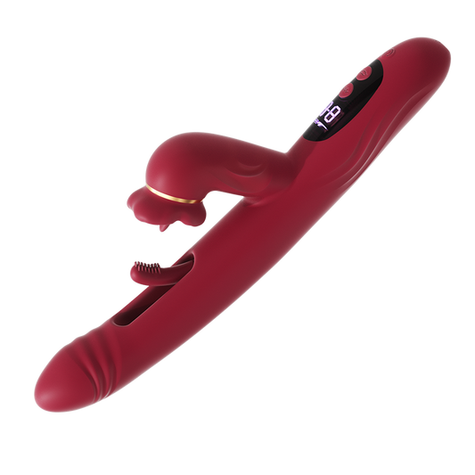 Oral Sex Hollow Vibrator with Licking and Finger-Simulating Functions