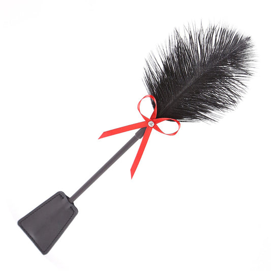 Ostrich Feather Tickling Racket With Red Bow