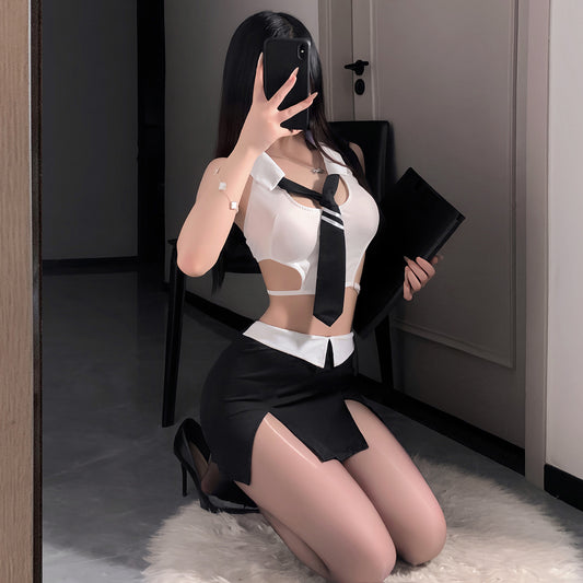 Sexy Cutout Office Lady Lingerie Set