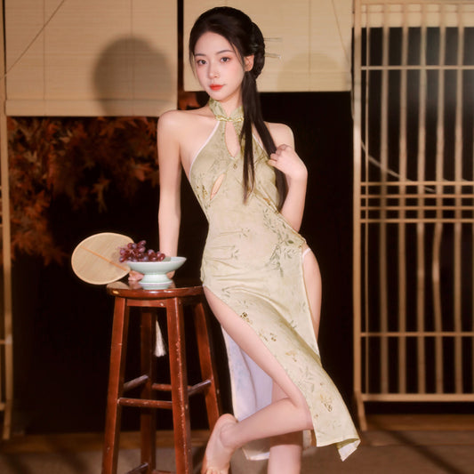 Erotic Lingerie, Sexy High Slit Butt Exposed Cheongsam（165）