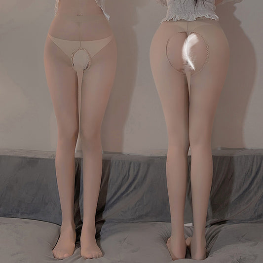 Crotchless Ultra-Thin Pantyhose (skin color)(502S)