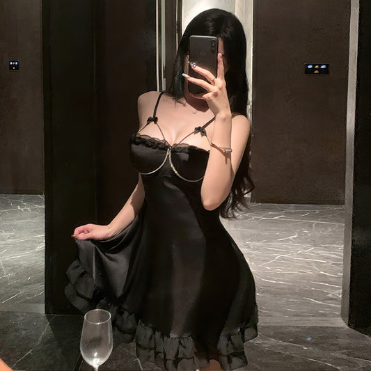 Sexy Lingerie Starlight High-end Simulation Silk Diamond Suspender Nightdress (C34)
