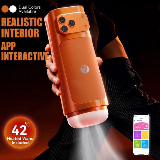 APP Smart Vacuum Suction Stroker - Apple-Style Morning Rhythm Male Masturbator Toy