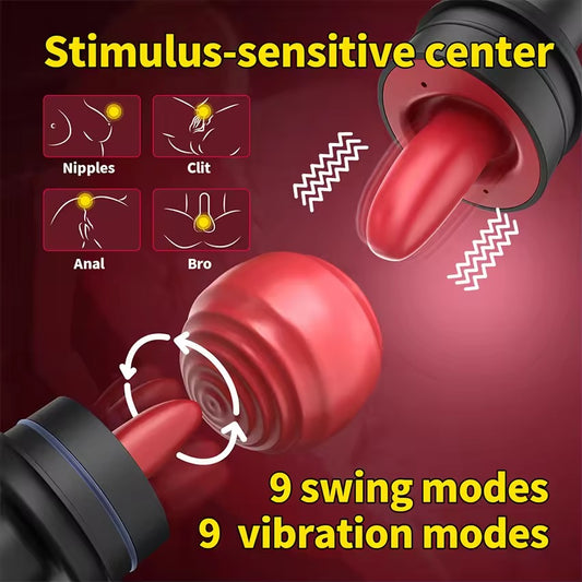 Digital Display Sucking Licking Vibrator - 9 Speed Breast & Clitoral Massager