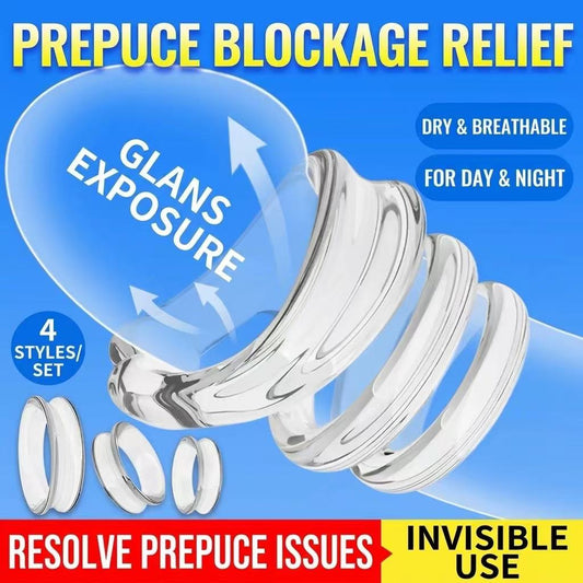 Dual-Resistance Foreskin Retraction Ring - Anti-Slip Phimosis Corrector Ring for Men