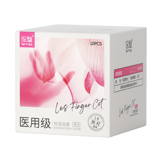 Hyaluronic Acid Lubricated Finger Cots - Ultra-Thin Latex Finger Sheaths for Lesbians & Couples (10 Pack)
