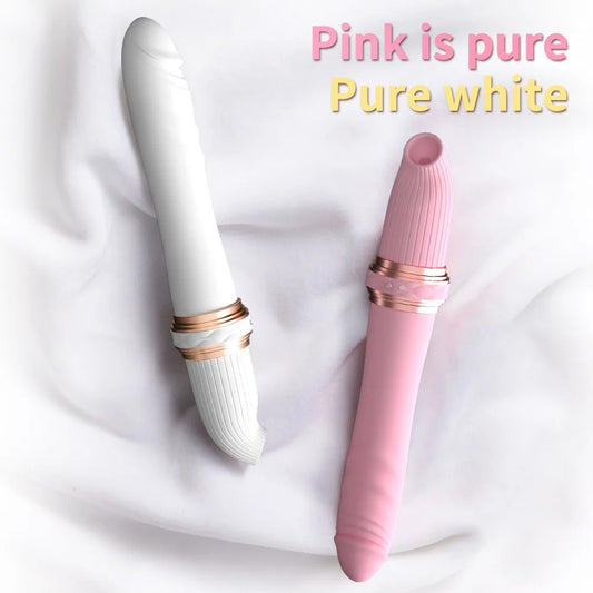 Realistic Retractable Dildo Strong Suction Sucking Vibrator