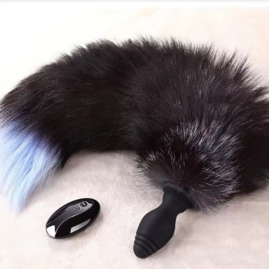 Remote Control Vibrator Masturbation Anal Fox Tail