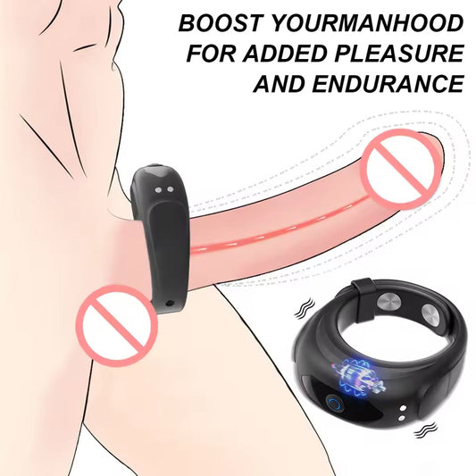Watch Buckle Adjustable Cock Ring Vibrator - Silicone Delay Endurance Strap for Men
