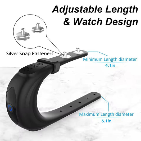 Watch Buckle Adjustable Cock Ring Vibrator - Silicone Delay Endurance Strap for Men