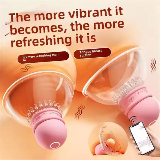 Smart App-Controlled Breast Licking Massager