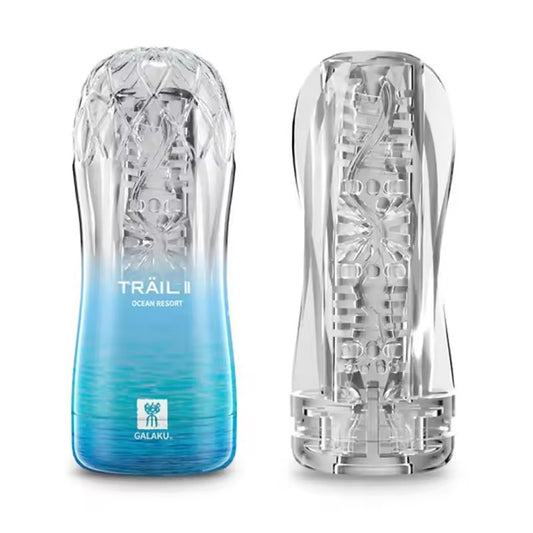 Transparent soft vagina male masturbation cup（blue）