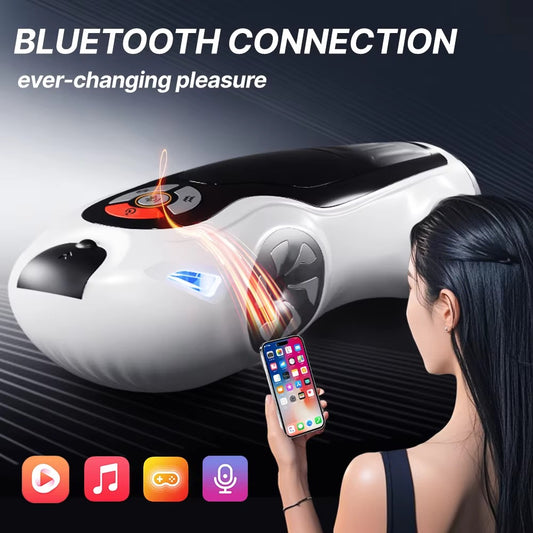 Bluetooth fully automatic retractable heating adult masturbator artifact
