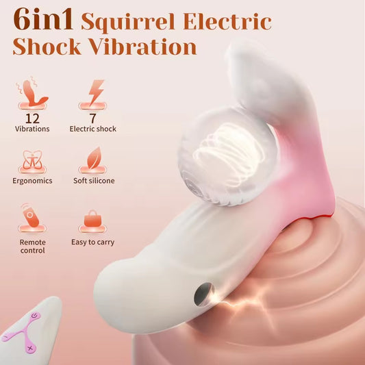 Squirrel Wireless Remote Wearable Vibrator with Electric Pulse Function