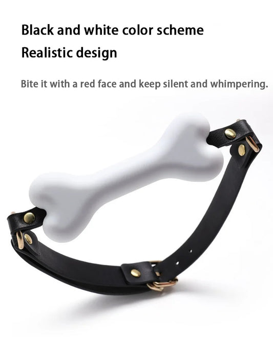 White Silicone Dog Bone Mouth Gag: BDSM Passion Gear (Code: 23)