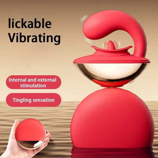 Female vibrator tongue licking clitoris stimulation female sex toy vibrator
